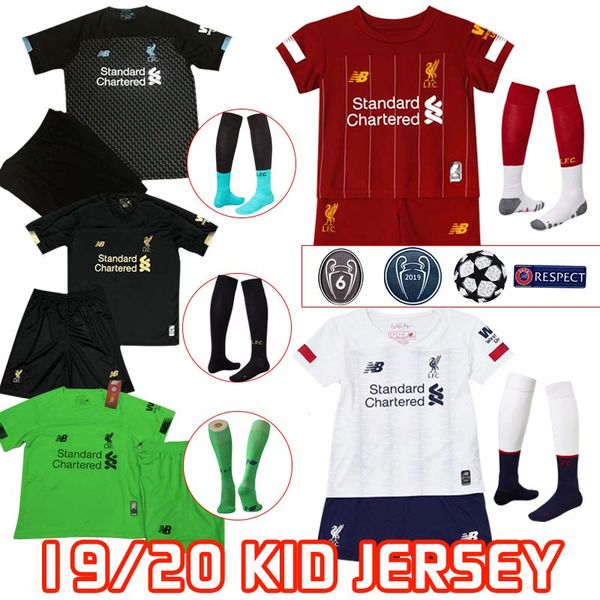 

Liverpool 13 kid kit ize 16 28 with ock 100 occer jer ey m alah virgil a becker home away third gk men football hirt, Black