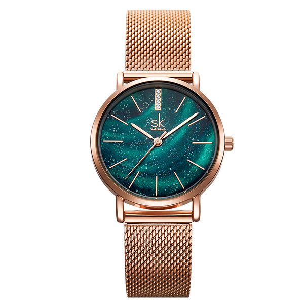 

panars night sky stars luxury design watch women dresses quartz watch thickness ultra-thin 7.6mm wristwatch relogio feminino, Slivery;brown