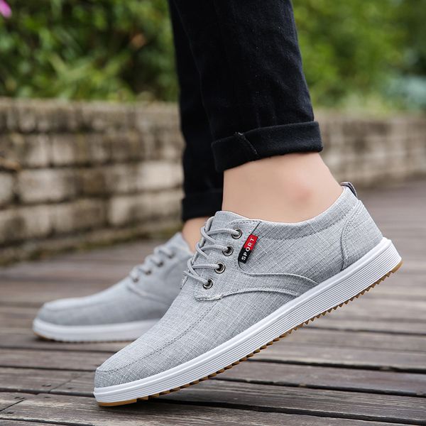 

2018 spring summer casual shoes mens canvas shoes for men lace-up fashion flat, Black