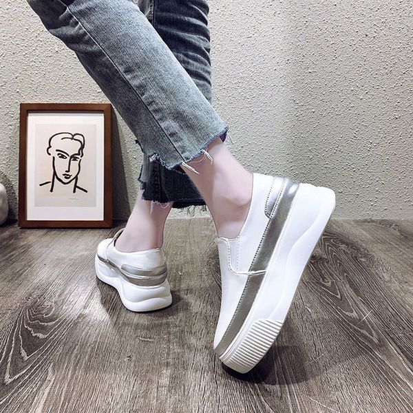 

women's shoes increased white shoes 2019 new korean version of the platform casual, Black;red