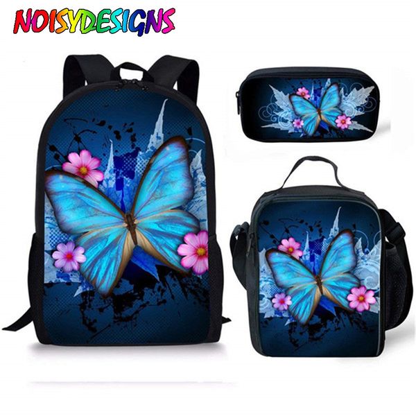 

noisydesigns butterfly print animal school backpack for girls kids bag schoolbag children's backpacks teenager bookbag primary