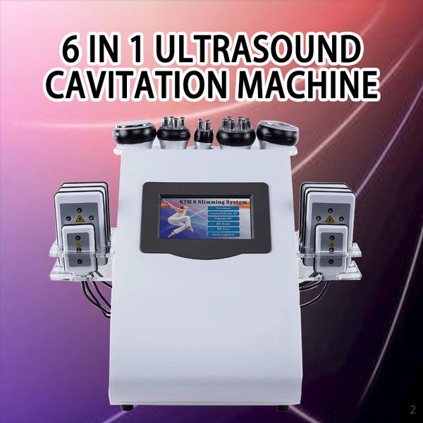 

2020 new 40k ultrasonic cavitation vacuum rf 3 polar sextupole quadrupole body face skin tighten slimming machine 8pcs lipo laser pad