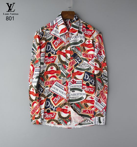 

2019 new logistics fashion chemises de marque pour hommes luxury long sleeve shirts medusa shirt english alphabet pattern -xxxl, White;black