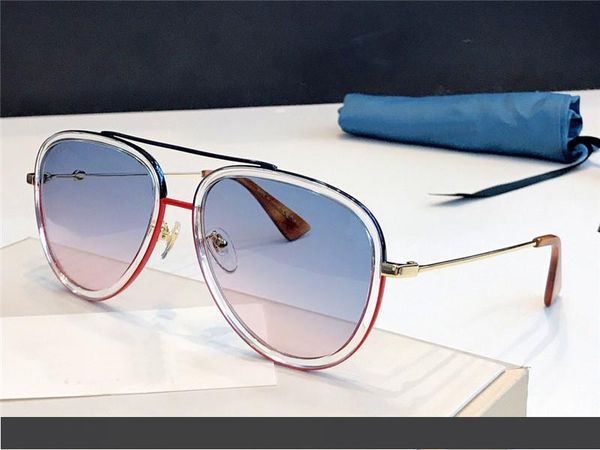 

new fashion designer sunglasses 0062 pilot color stitching color frame uv400 lens protection classic style for women, White;black