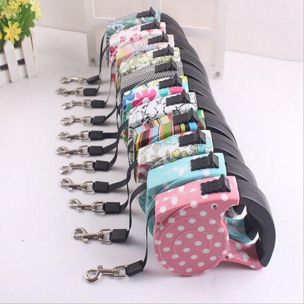 

retractable dog leashes 5m chain lead for pets cat puppy automatic dog collars walking lead for small and medium pet 11colors dhl xd21010