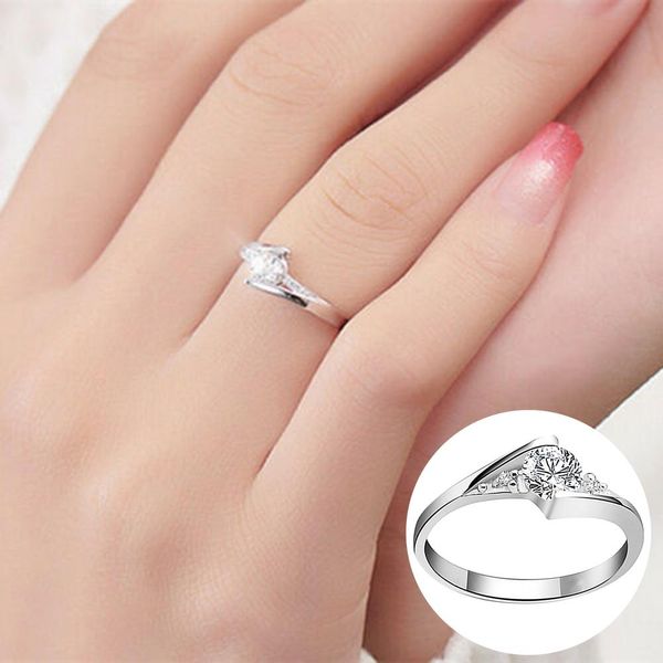 

fashion finger rings for women 925 sterling silver rings shiny twist cubic round rhinestone wedding jewelry gifts us size, Slivery;golden