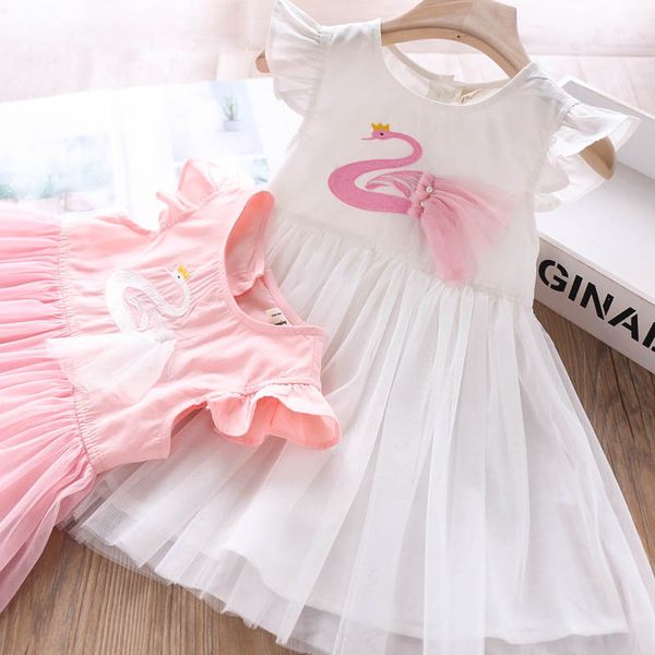 

девочки pearl crown swan pearl платье детская одежда оптом, Red;yellow