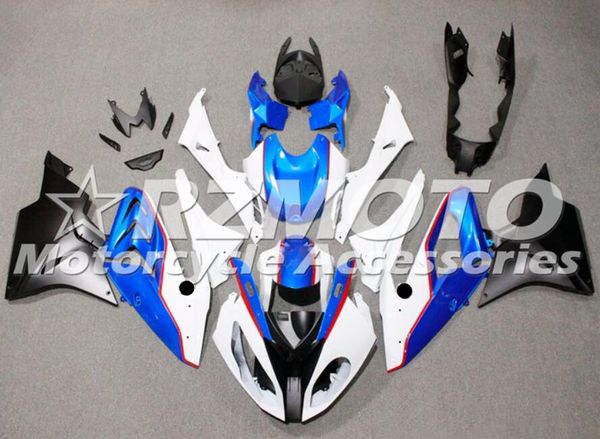 

4 gifts new abs motorcycle full fairings kits fit for bmw s1000rr 2015 2016 15 16 body set custom blue white glossy