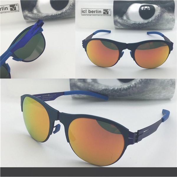 

germany designer men brand sunglasses ic 67 nixenstrabe ultra-light without screw memory alloy glasses removable stainless steel metal frame, White;black