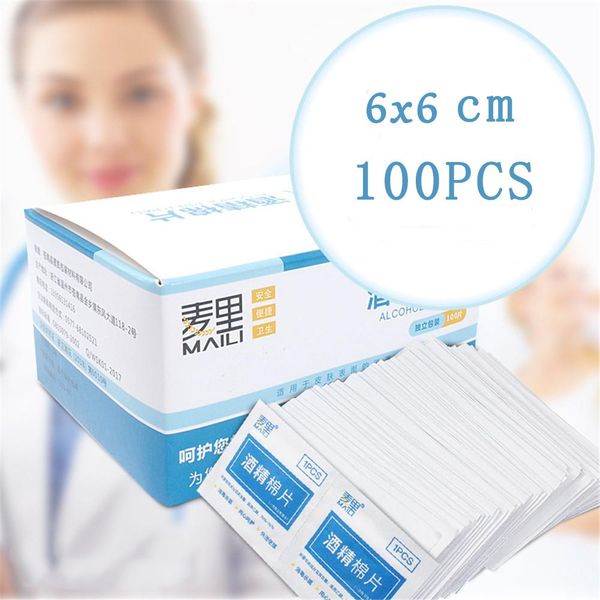

100pcs/lot alcohol prep swap pad wet wipe for antiseptic skin cleaning care jewelry mobile phone glasses clean tool alcohol pads