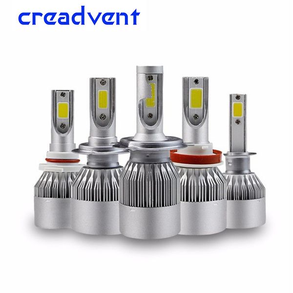 

2 pcs 60w 8000lm cob led h4 h7 h1 h11/8/9 9005 9006 hb3 hb4 h3 car headlight bulb auto headlamp light 12v 6000k white