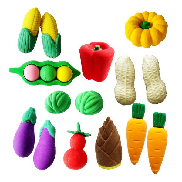 

vegetables rubber eraser removable eraser kawaii stationery school supplies apelaria gift toy for kids penil eraser toy gifts