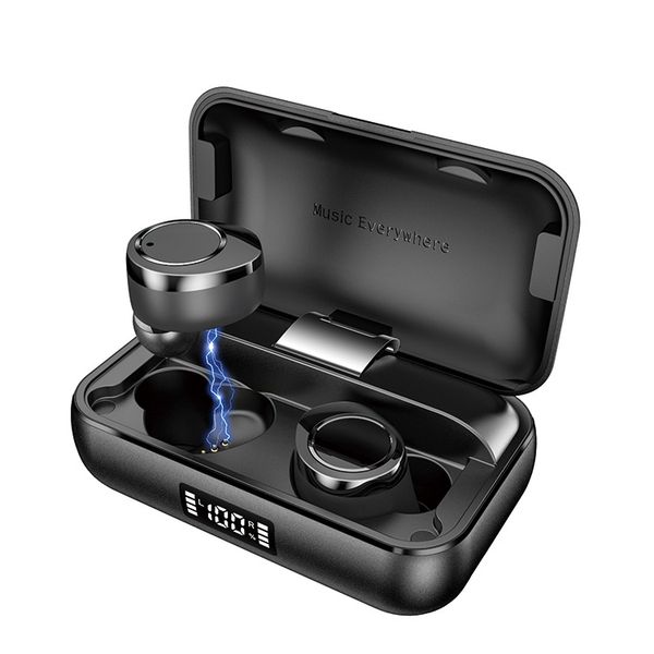 

x13 tws bluetooth 5.0 metal earphone mobile power touch control binaural earbuds ipx7 waterproof stereo noise cancelling wireless headphones