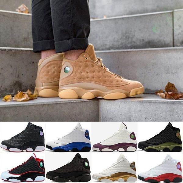 

13s 13 men women basketball shoes white black grey teal flints he got game hyper royal melo class of 2002 olive s sneakers