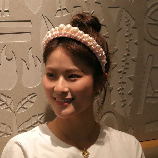 

hair colour style with headbands pearl lady temperament hairband pom pom hair band alice band cerchietto aliceband hcfhn, Black;brown