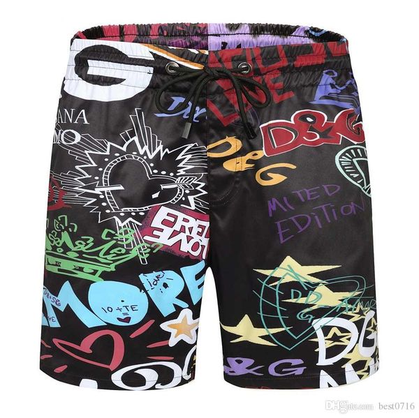 

2020 ready for stock of new shorts printed quick dry men's drawstring shorts straight tube double casual five-minute pants style sp