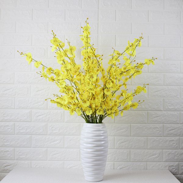 

97 см 5 вилка 8 цветов моделирование танцы синий желтый поддельный цветок отель свадьба домашний сад украшения цветок искусственные растения