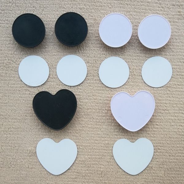 

heart-shaped cell phone holder aluminum sublimation insert only for custom customized grip phone stand mount holder