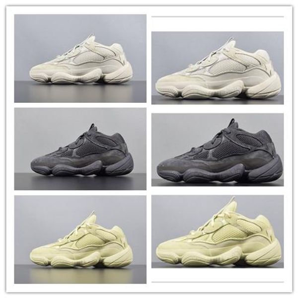 

new salt 500 kanye west running shoes with original box designer women men shoes super moon yellow blush desert rat 500 sport sneakers