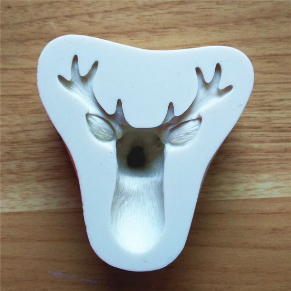 

christmas elk head silicone embossed mold chocolate cake deer molds fondant mould diy baking decorating tool cookies moulds vt0305