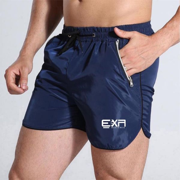 

2020 summer running shorts men sports jogging fitness shorts quick dry mens gym men sport gyms short pants slim, Black;blue