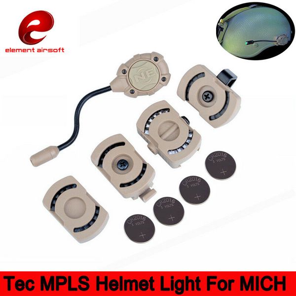

tec mpls helmet lamp survival light green/white led for mich/fast/molle/ach-arc