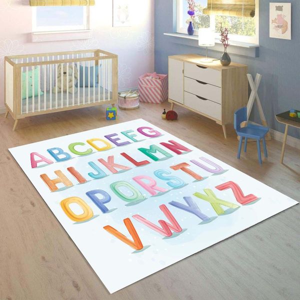 Else Educatinal Alphabets Letters 3d Print Non Slip Microfiber