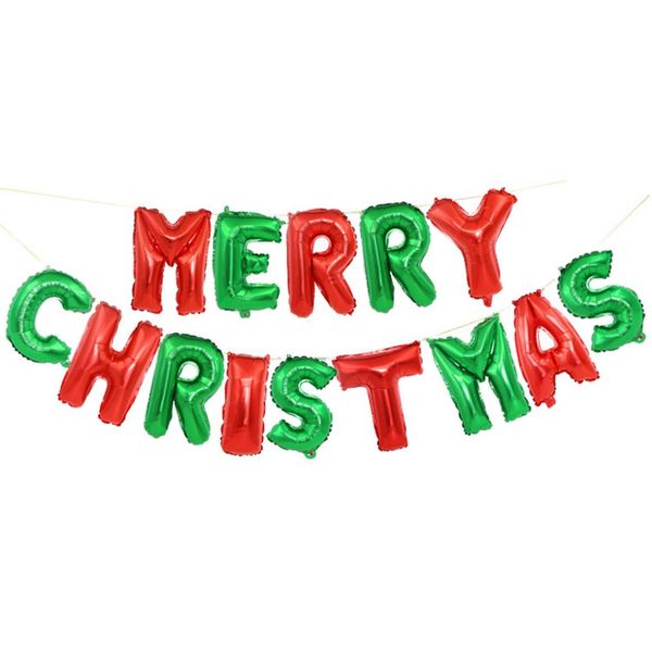 

aluminum foil merry christmas balloon alphabet balloons party decor set drop ship - red green