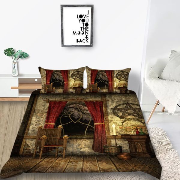 Old House Bedding Set Vintage Lifelike Comfortable Noble 3d Duvet Old House Bedding Set Vintage Lifelike