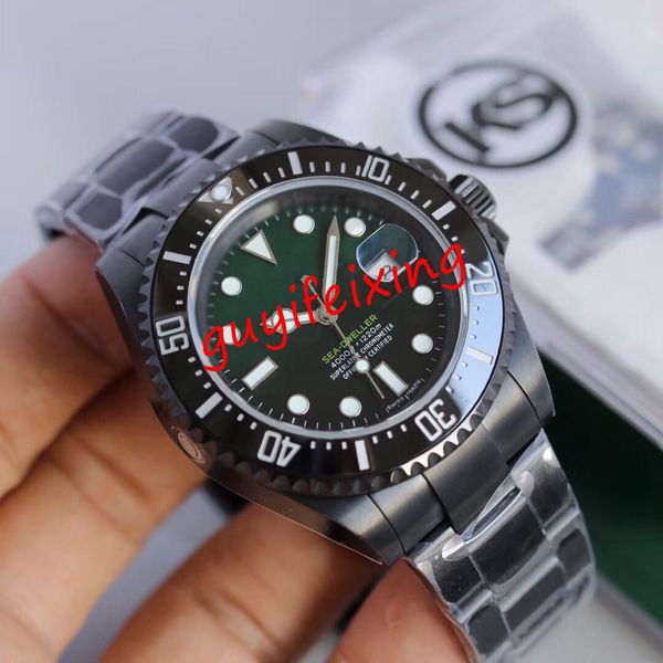 

mens luxury watch ks master sea dweller 126600 126660 126710 d-green dial eta 2836 mechanical automatic movement ss904l mens dive wristwatch, Slivery;brown