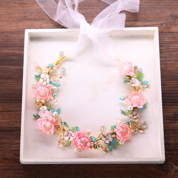 

crystal pearls crown jewels wedding parties red hair ornaments bridal brides hair accessories sl, Golden;white