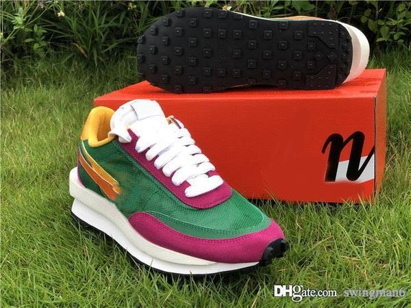 

новые top аутентичного sacai х ldwaffle pine green кроссовки мужчины женщина зеленый gusto черного антрацит спорт кроссовки bv0073-301 с кор