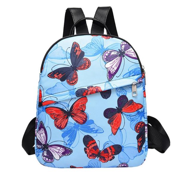 

женская модная сумка большой емкости компьютерная сумка простой стиль бабочка печати рюкзак женские кожаные рюкзаки высокое качество #3e