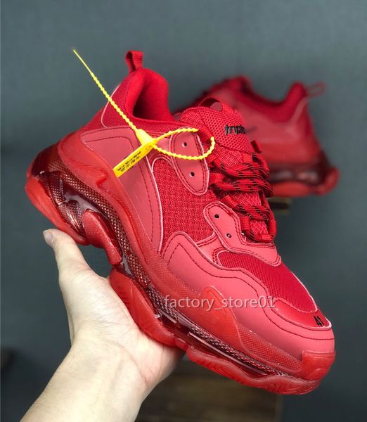 

mens women casual shoes fashion luxury designer sneaker triple-s rainbow dad shoes crystal bottom sneakers thick platform 8 layer sole, Black