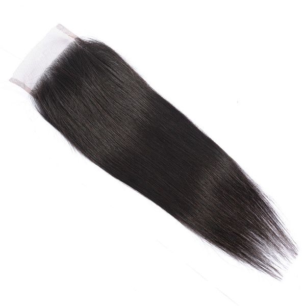 

4x4 lace closure brazilian straight human hair closure with baby hair unprocessed virgin hair lace natural color, Black;brown