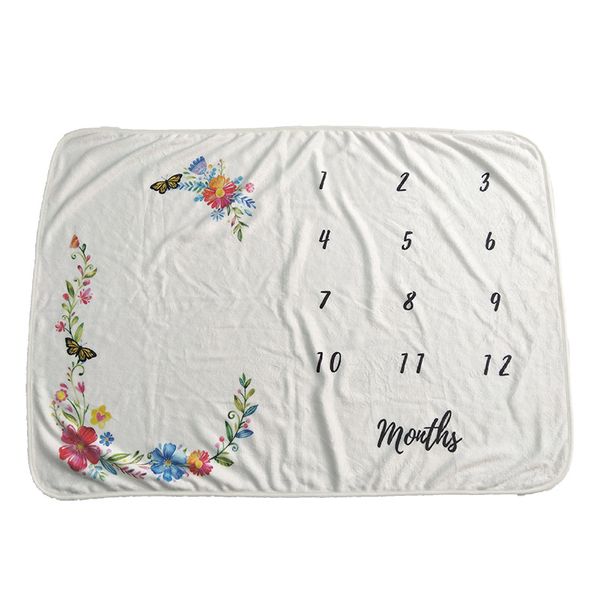 

baby monthly blanket flannel milestone blanket baby monthly growth newborn pgraphy props swaddle wrap 75*100cm bedding