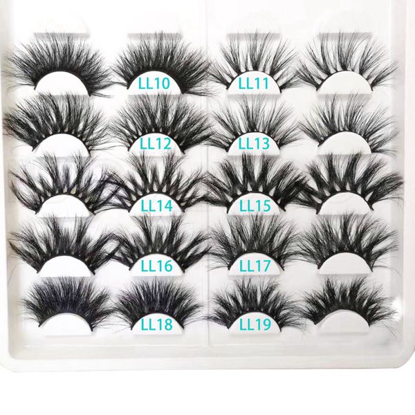 

3d mink eyelashes 25mm mink eyelash eye makeup thick long curl mink lashes extension natural false eyelashes tool rra1217