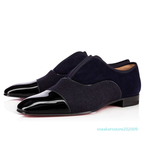 

brand fashion red bottom shoes alpha male flat genuine leather oxford shoes mens womens walking flats wedding party loafers 35-46 s09, Black