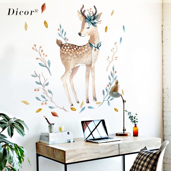

dicor painted fawn wall stickers animals cute for livingroom decoration diy removable wall decal studyroom home decor qt289
