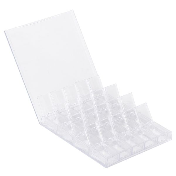 

20 girds acrylic makeup organizer nail art storage box clear display case organizer holder for jewelry nail rhinestone beads b, Silver