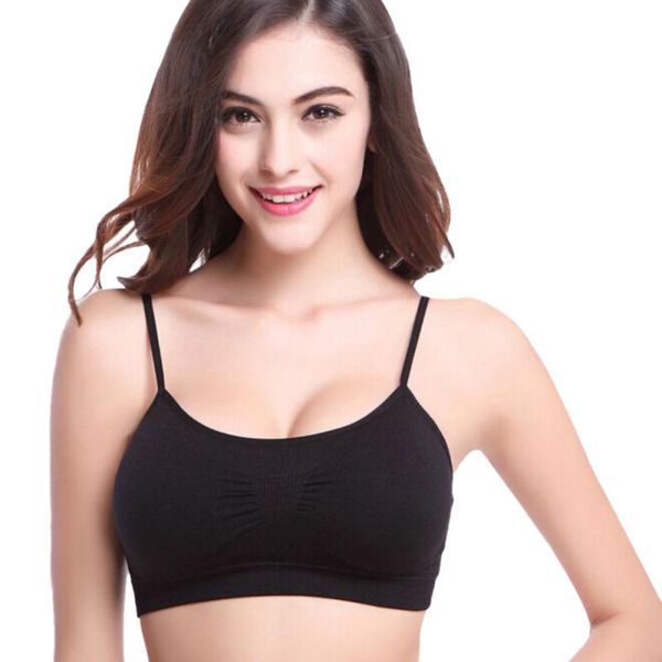 

womens sports yoga fitness bras wire thin padded underwear adjusted-straps casual bra, White;black