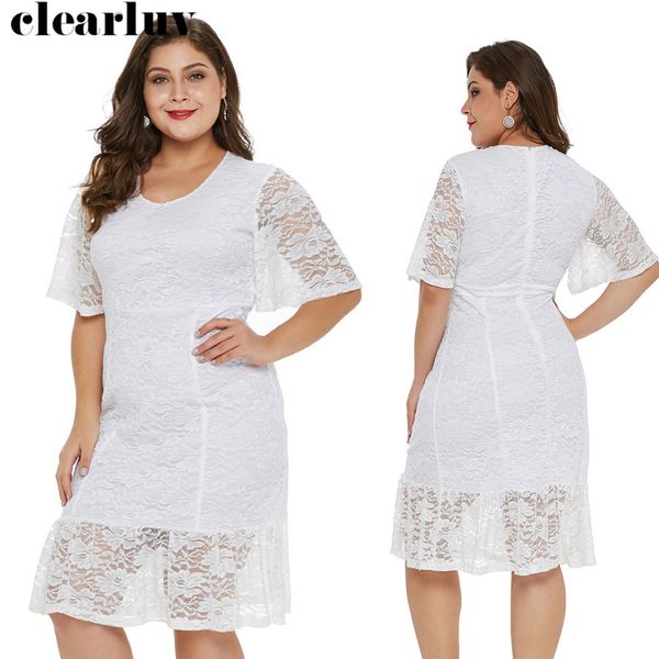 

lace prom dress short knee-length vestidos de gala t028 2019 plus size half-sleeve dresses women party night elegant prom gowns, White;black