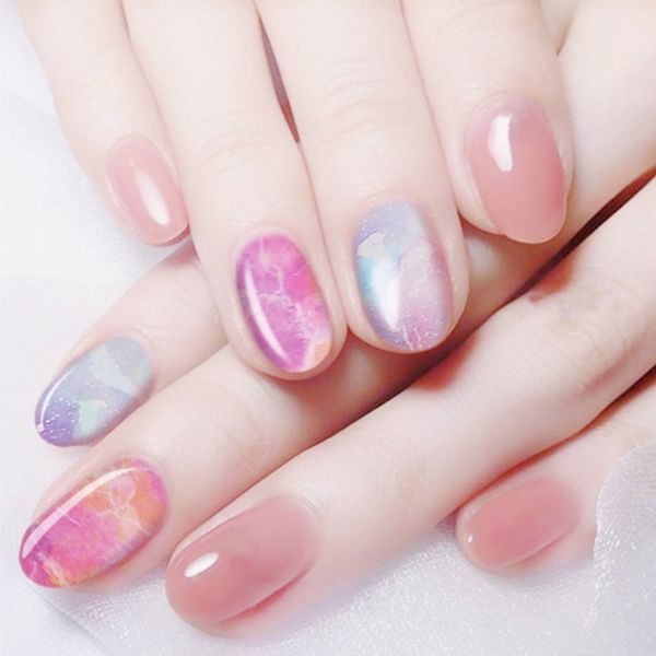 

nail art star transfer paper rainbow sky nail foil sticker adhesive sticker decoration, Black