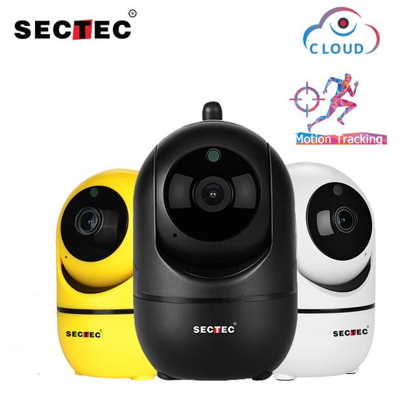 

sectec 1080p cloud wireless ip camera intelligent auto tracking of human home security surveillance cctv network wifi cam, Black;white