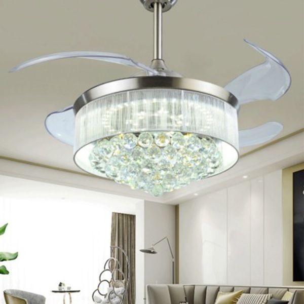 Led Ceiling Fans Light Ac 110v 220v Invisible Blades Ceiling Fans