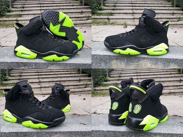

new released 6 vi black fluorescent green men s basketball shoes 6s outdoor sports shoes size eu40--47