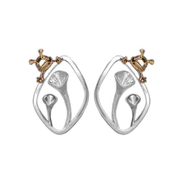 

высокое качество стерлингового серебра 925 пробы модные серьги-гвоздики неправильной формы для женщин, Golden;silver