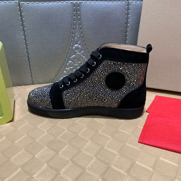 

designer sneaker luxury mens casual shoes red bottom shoes size big size available new tide cs01, Black