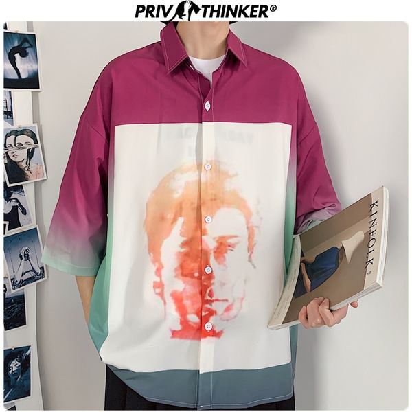 

men summer printing shirts 2020 men harajuku short sleeve blouse streetwear couple clothes male colorful shirts 5xl, White;black