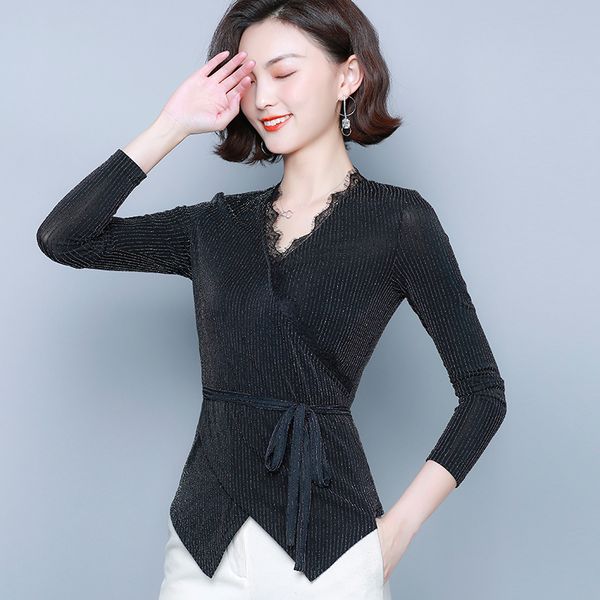 

f5221 2019 new autumn winter women fashion casual chiffon shirt womens shirts korean fashion clothing, White